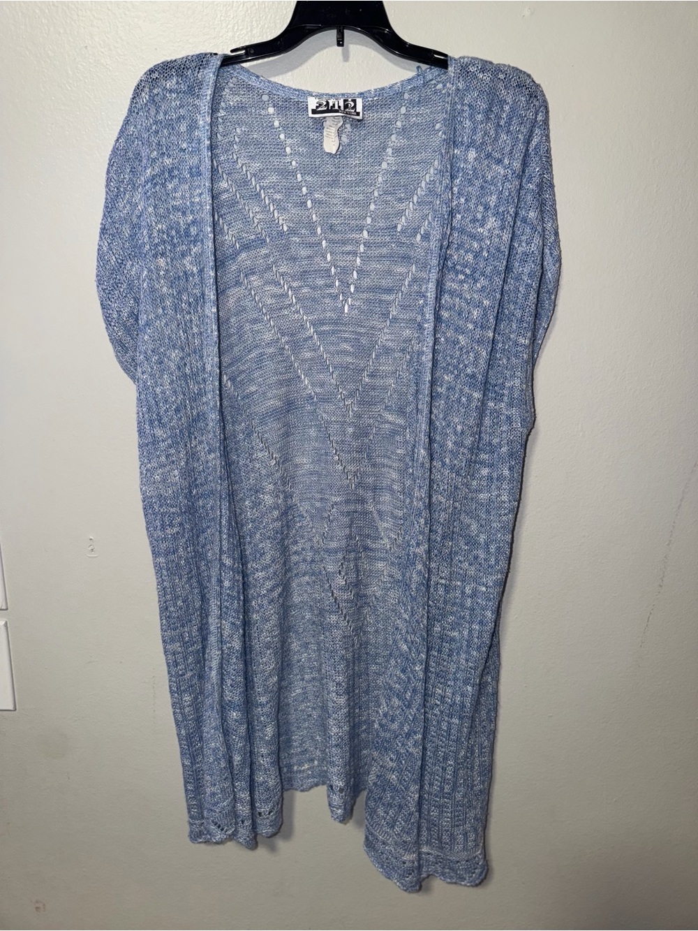 Light Blue Open Knit Cardigan